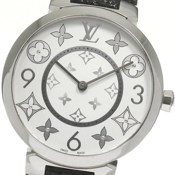 LOUIS VUITTON Tambour Slim MM Q13MJ Silver Dial Quartz Ladies - Picture 1 of 6